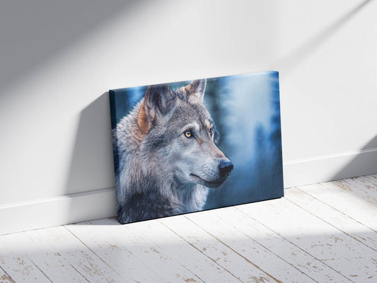 Lone Grace – Forest Guardian: Gray Wolf Decor - Forest Animal Wall Art