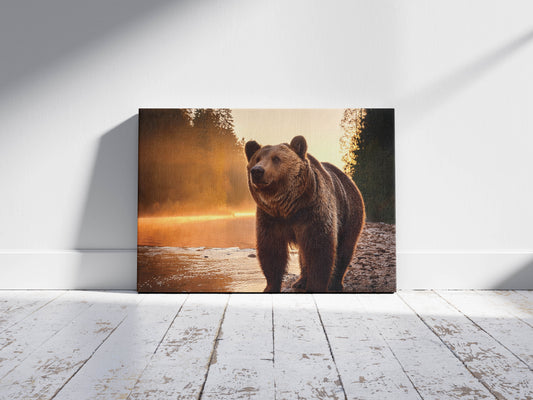 Forest Titan – Calm Power: Grizzly Bear Decor - Forest Animal Wall Art