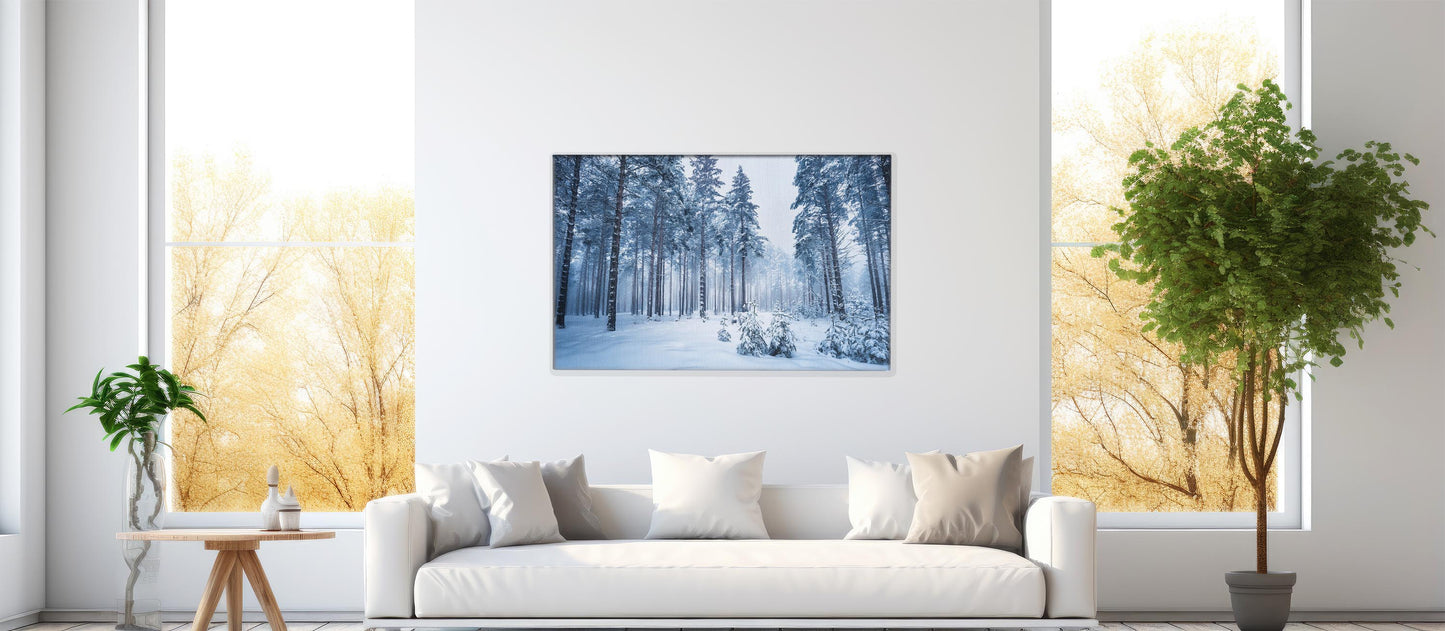 Frozen Calm – Snowy Woodland Wall Art