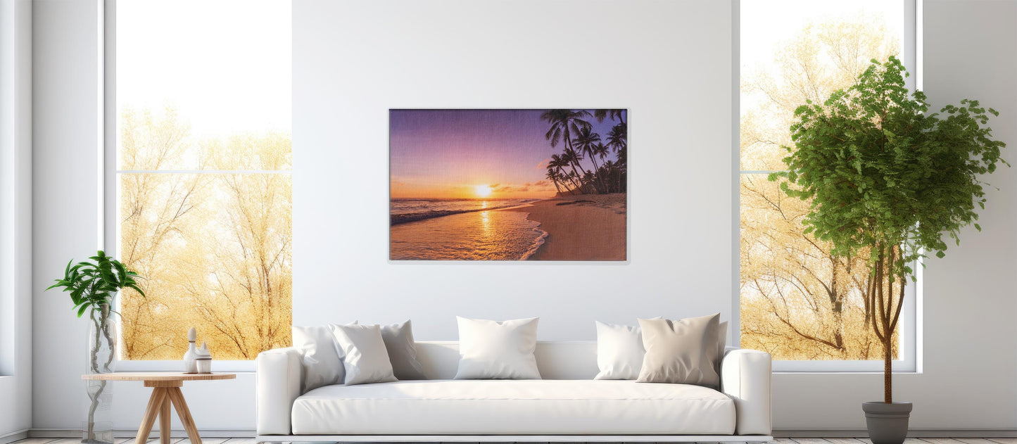 Island Glow – Sunset Beach Wall Art