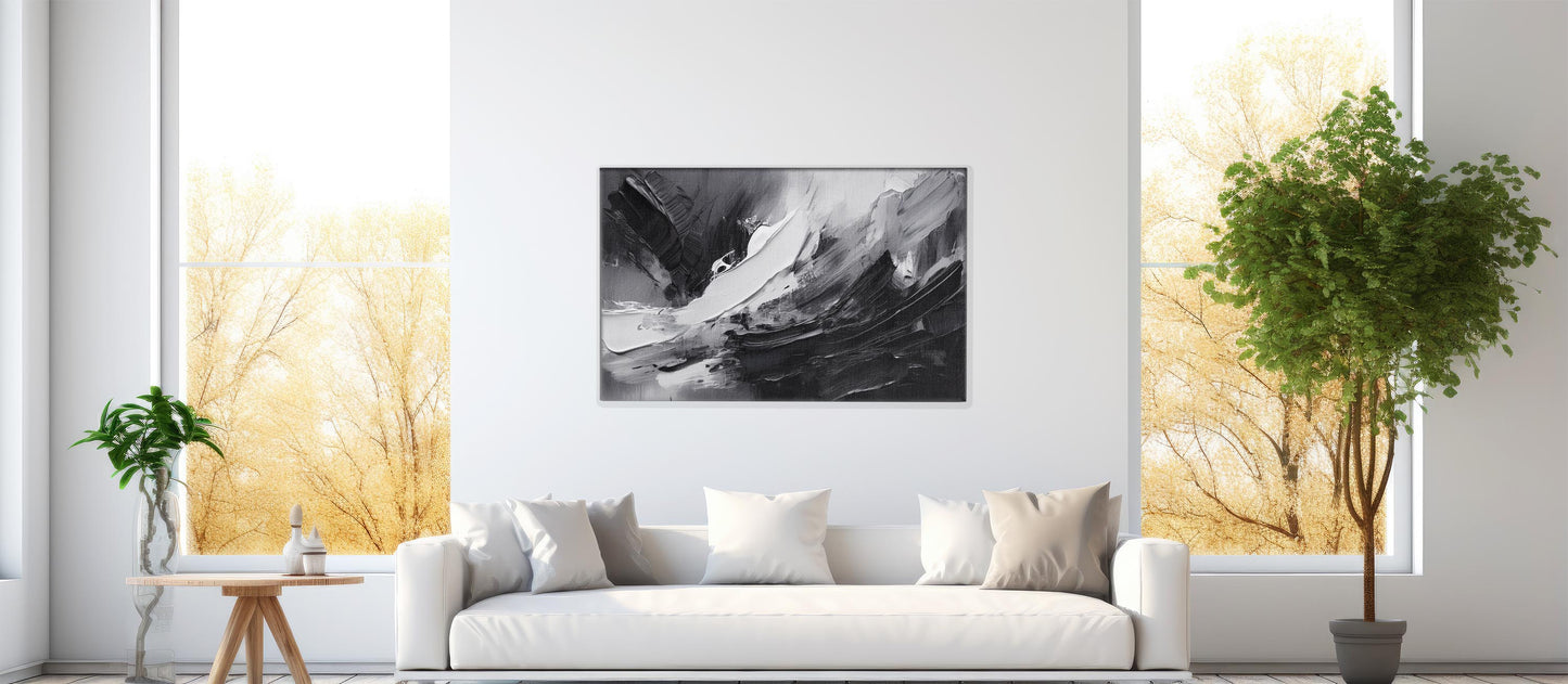 Raw Energy – Black & White Expressionist Art