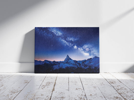 Moonlit Ascent – Nighttime Mountain Decor