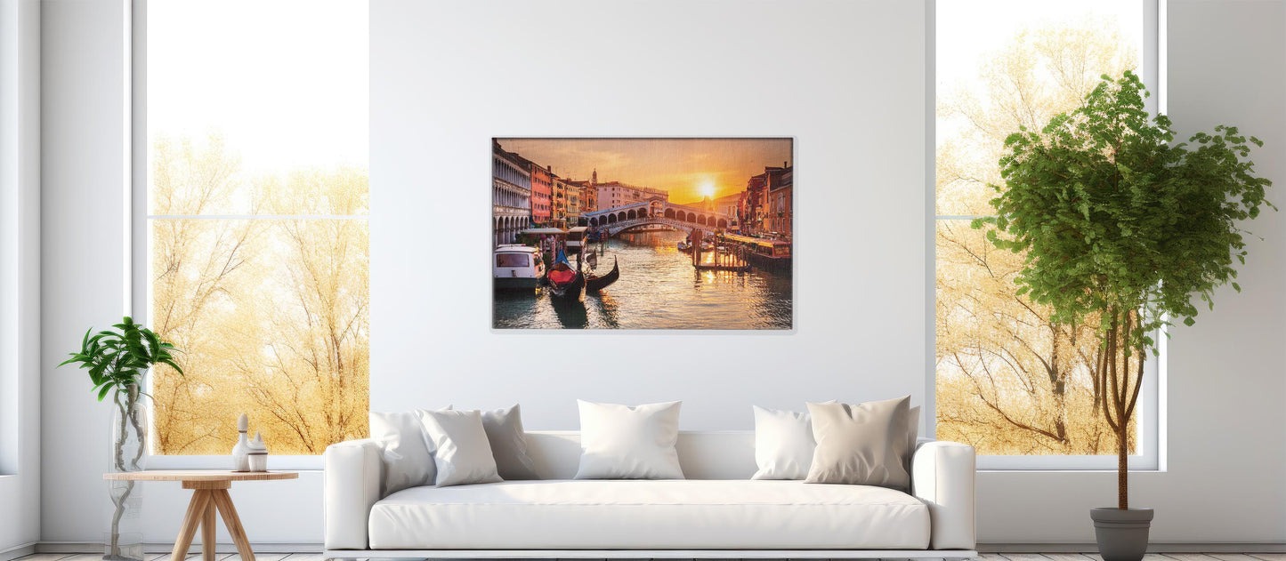 Sunset Serenade on the Canals: Italy Travel Decor - European Wall Art
