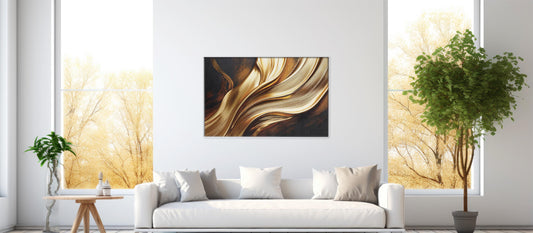 Golden Whispers – Elegant Black & Gold Canvas