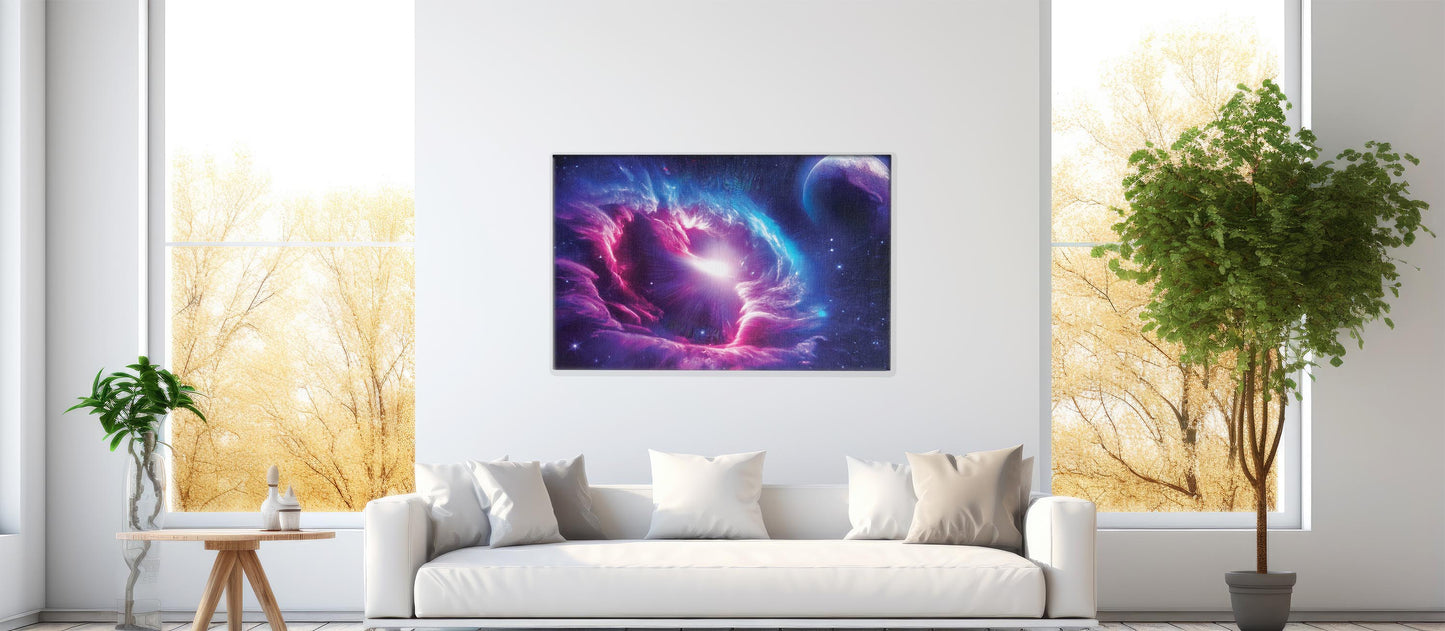 Celestial Firestorm: Cosmic Nebula Art - Galaxy Space Scene