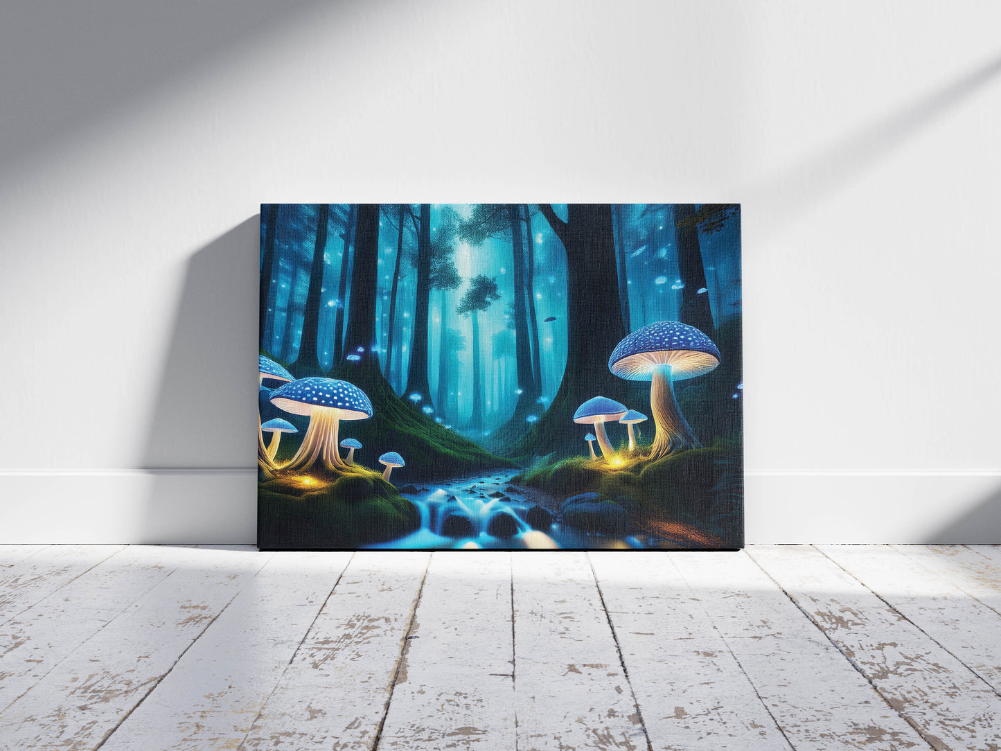 Glowgrove – Enchanted Forest Light: Fairy Mushroom Art - Magical Forest Scene