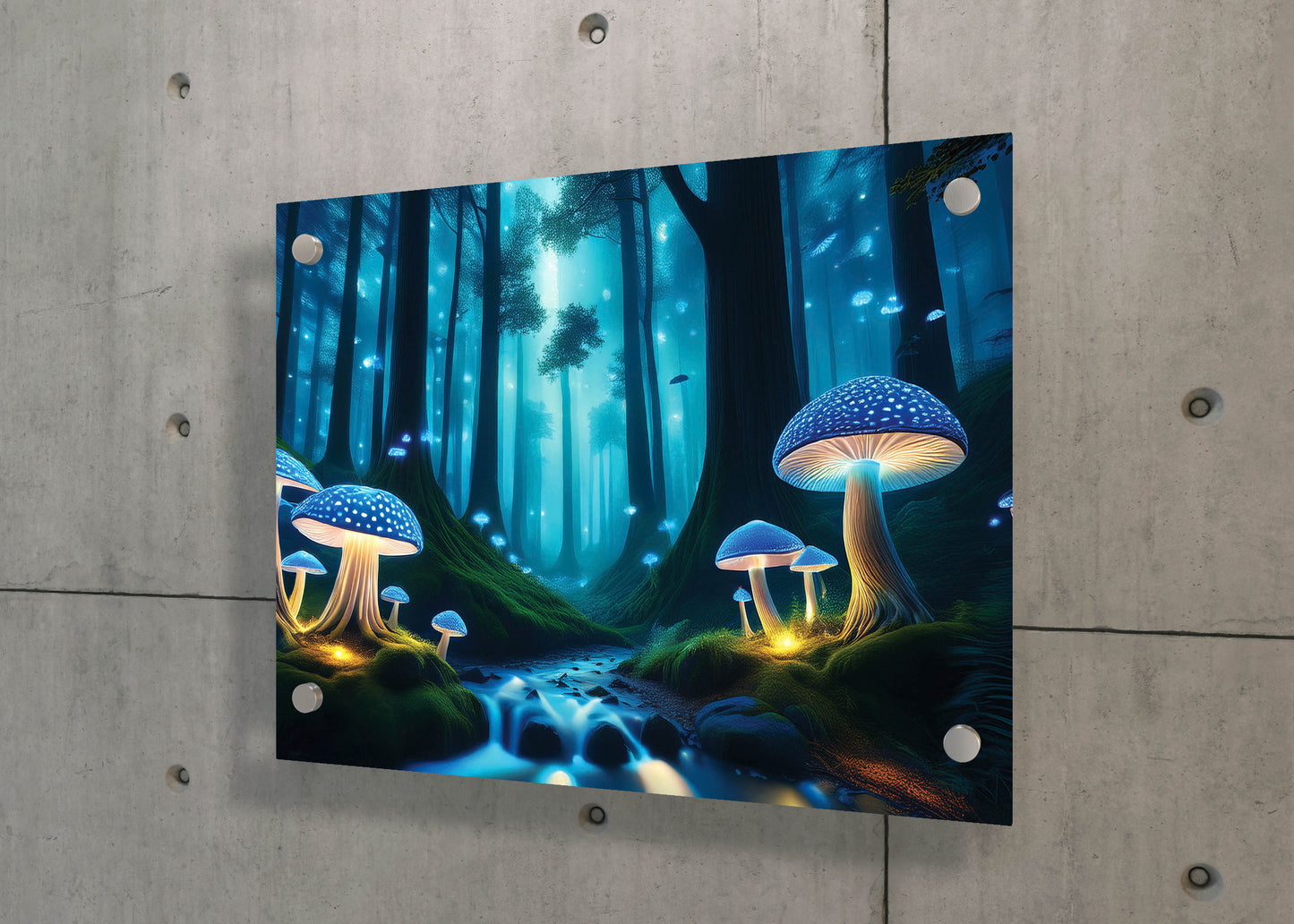Glowgrove – Enchanted Forest Light: Fairy Mushroom Art - Magical Forest Scene