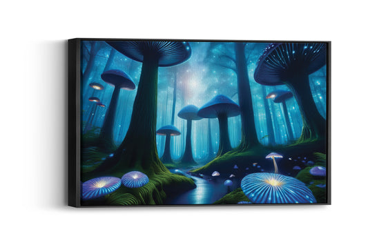 Bioluminescent Dreams: Fairy Mushroom Art - Magical Forest Scene