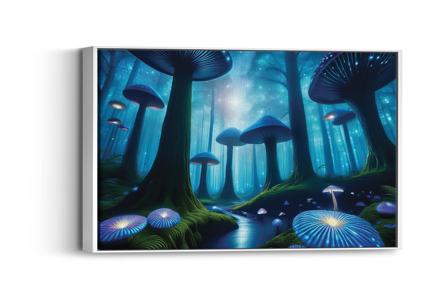 Bioluminescent Dreams: Fairy Mushroom Art - Magical Forest Scene