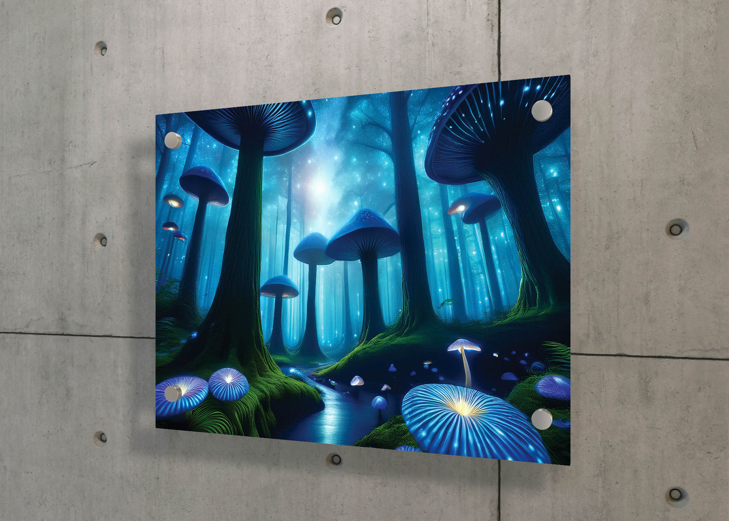 Bioluminescent Dreams: Fairy Mushroom Art - Magical Forest Scene