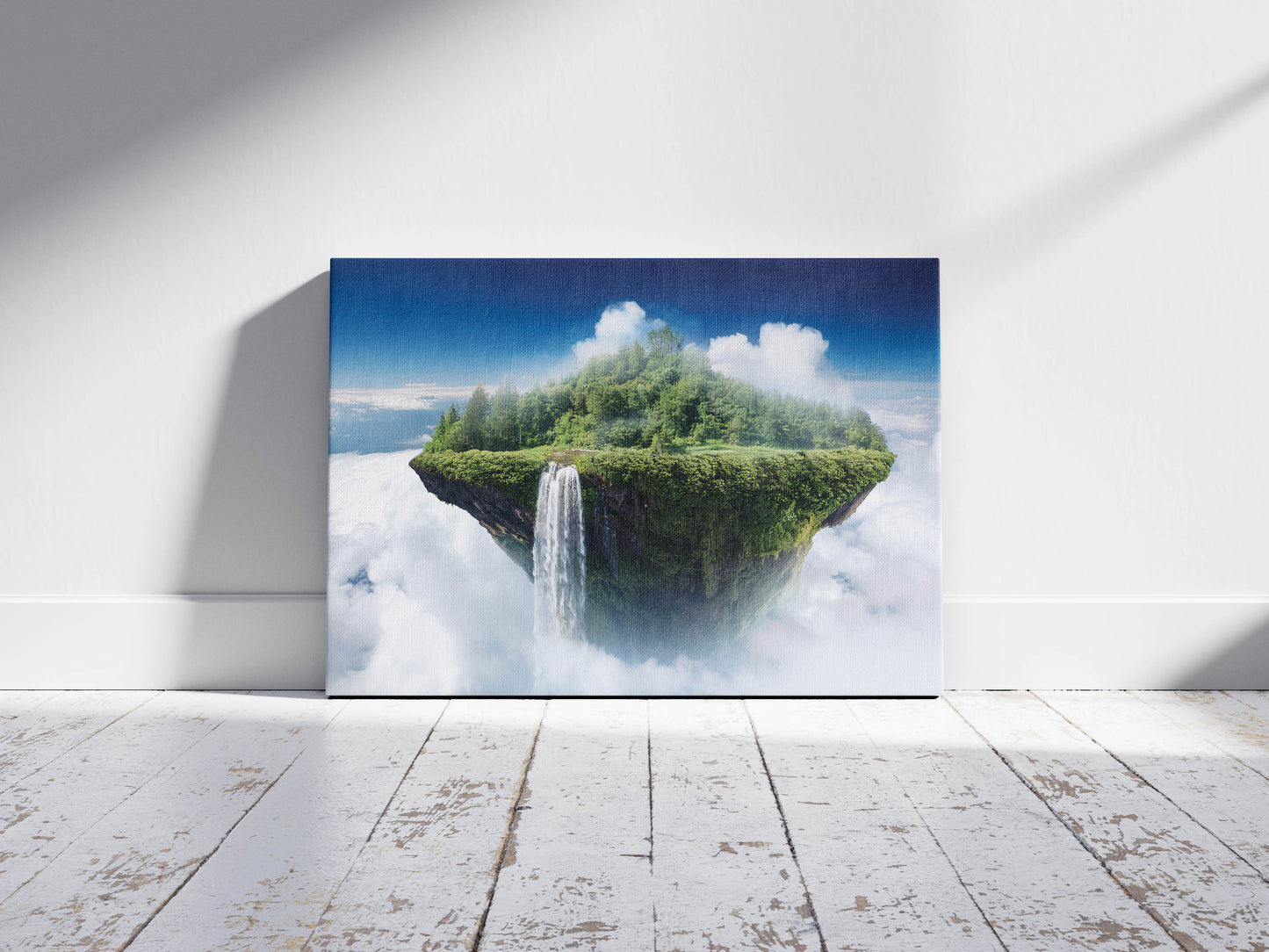 The Falls of Skyland: Floating Island Art - Surreal Landscape