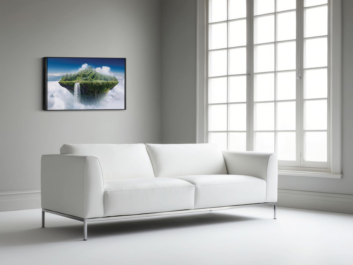 The Falls of Skyland: Floating Island Art - Surreal Landscape