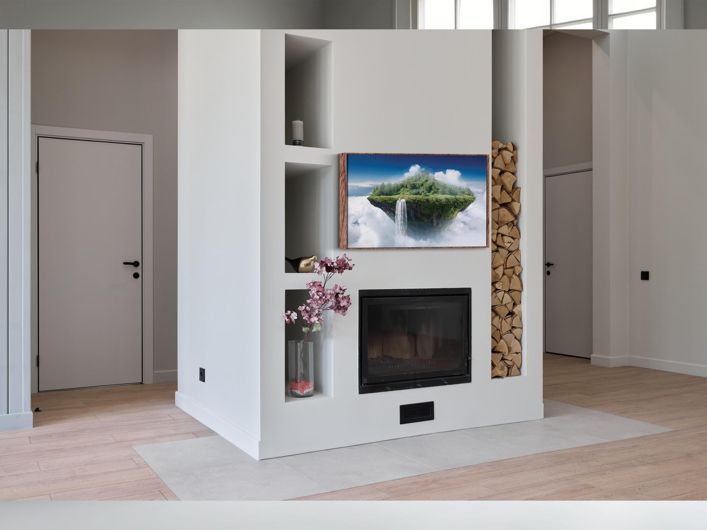 The Falls of Skyland: Floating Island Art - Surreal Landscape