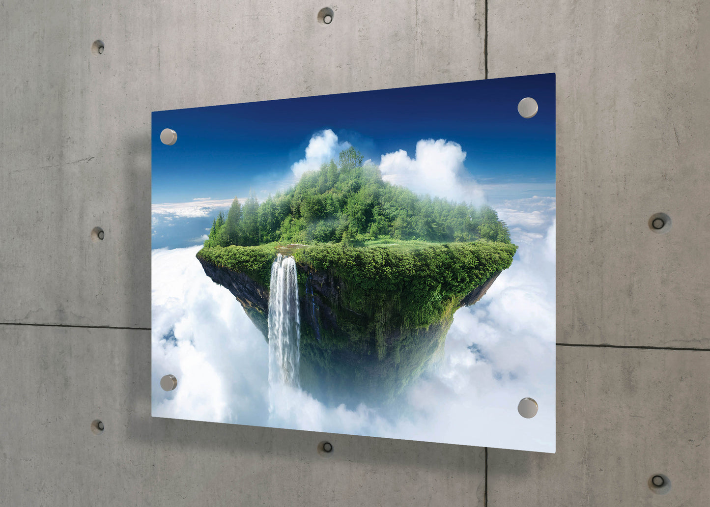 The Falls of Skyland: Floating Island Art - Surreal Landscape