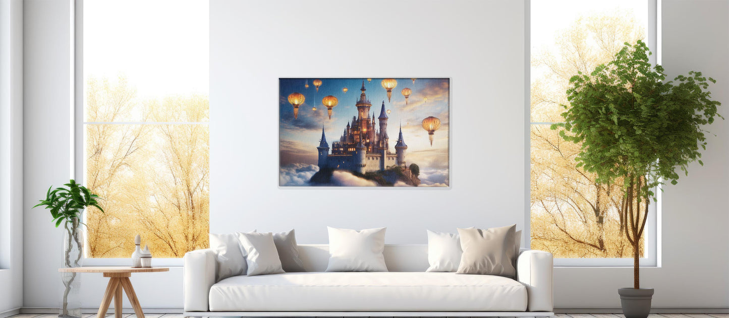 The Skybound Keep – A Castle Above: Floating Castle Art - Magical Kingdom Scene