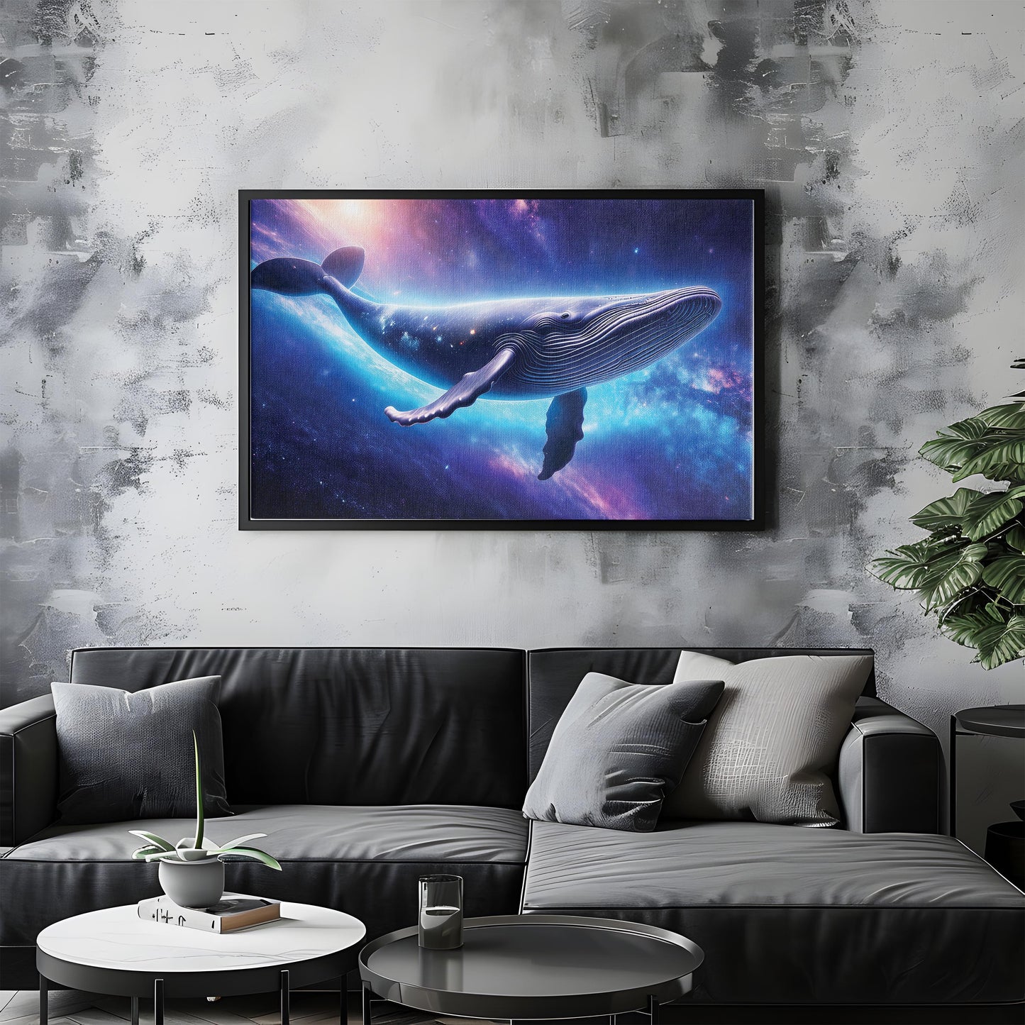 Stellar Drift โ Galactic Leviathan: Cosmic Whale Art - Surreal Space Scene