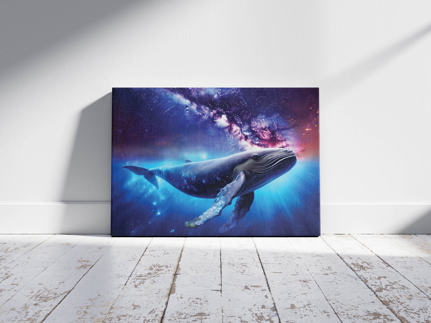 Celestial Voyager – The Space Whale: Cosmic Whale Art - Surreal Space Scene