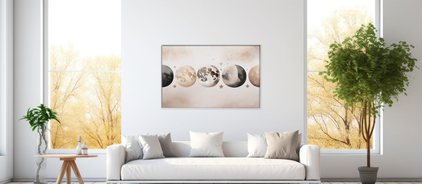 Lunar Rhythm โ Moon Phase Minimal Wall Art
