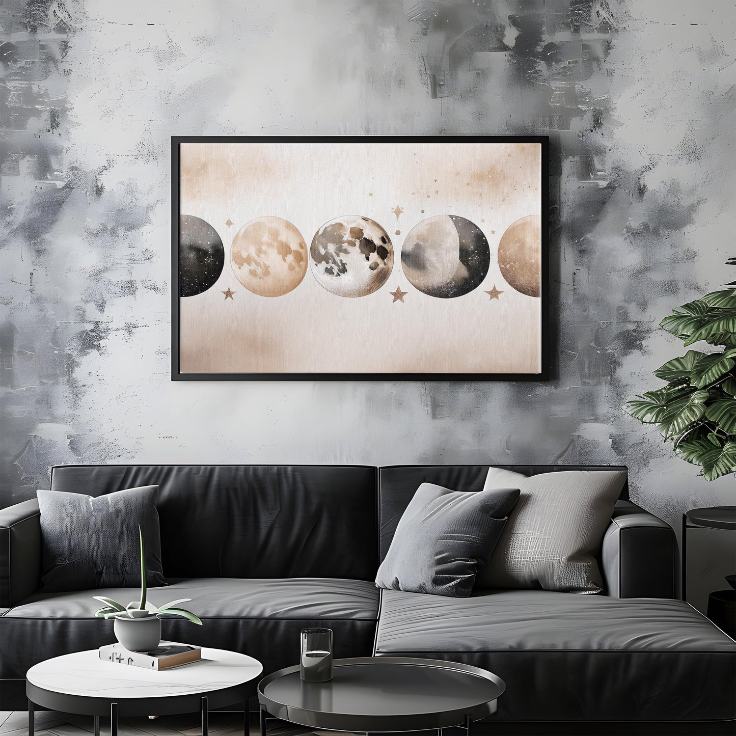 Lunar Rhythm โ Moon Phase Minimal Wall Art