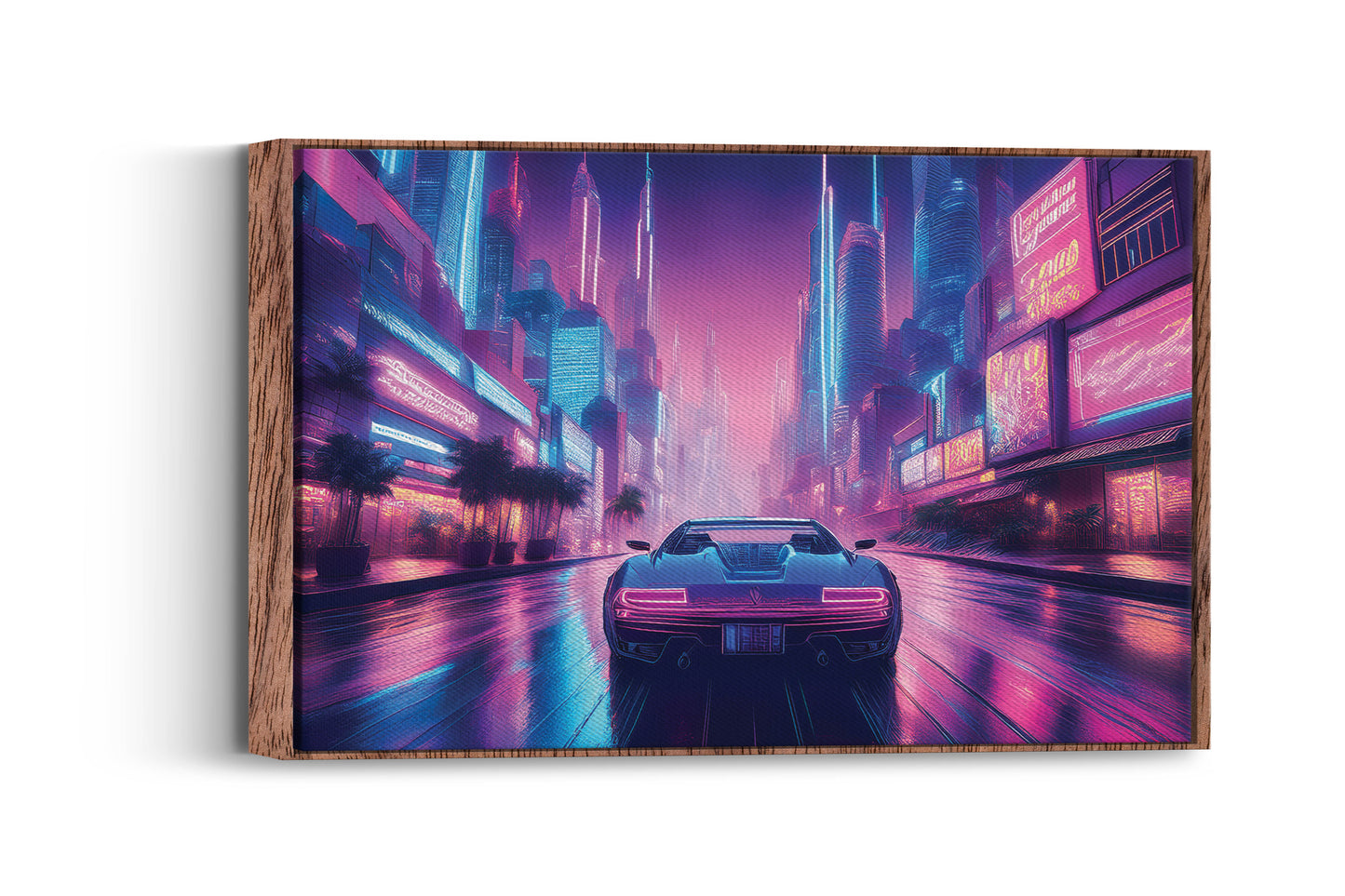 Retro Future Nights: Vaporwave City Art - Retro-Futuristic Scene