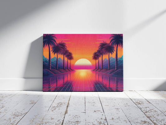 Miami Mirage – Synth Sunset: Synthwave Sunset Art - 80s Aesthetic