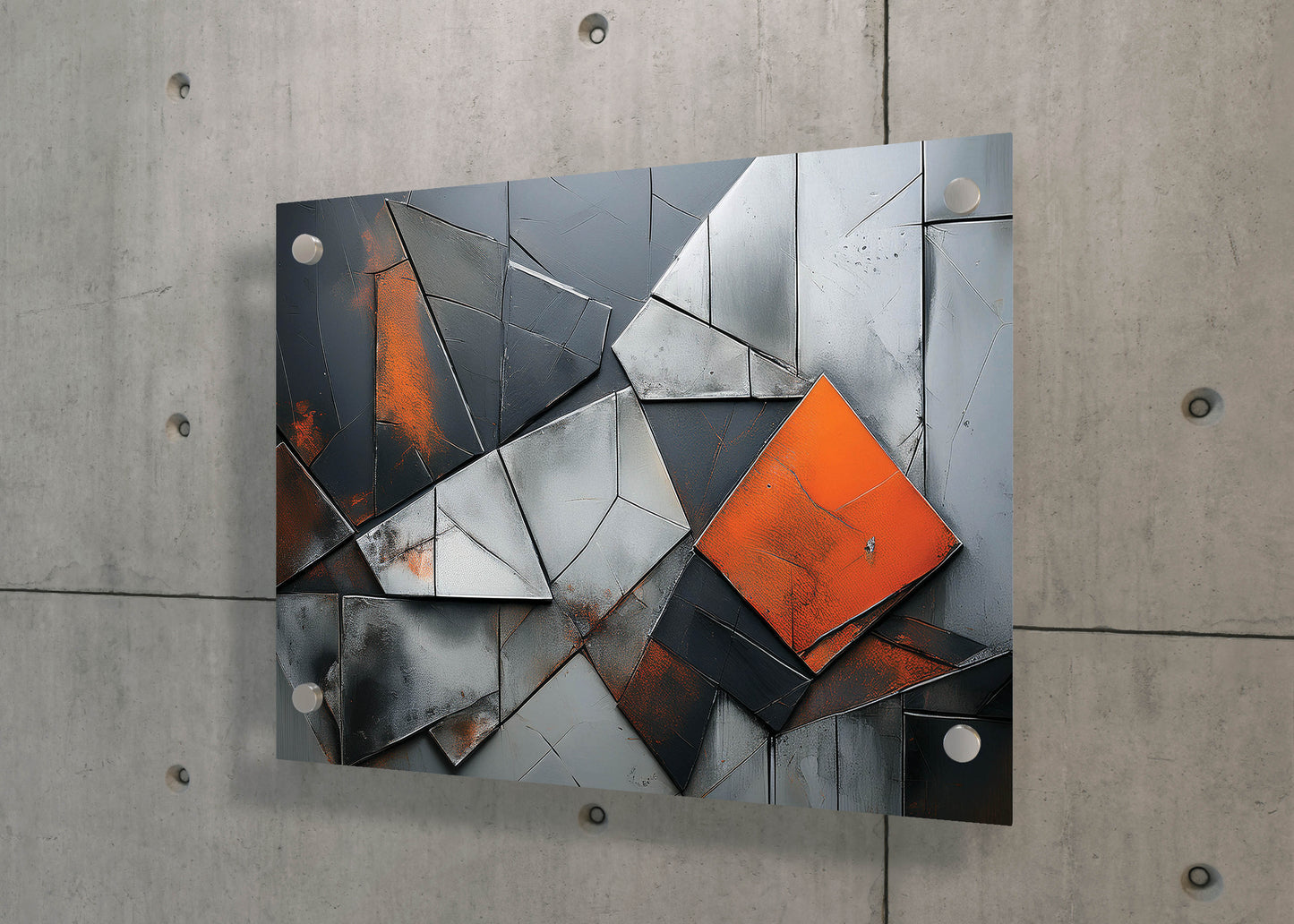 Urban Grit โ Metal & Concrete Vibes: Industrial Texture Art - Metal Concrete Print