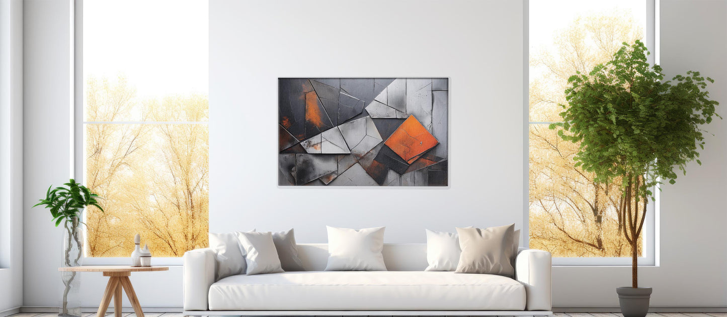 Urban Grit โ Metal & Concrete Vibes: Industrial Texture Art - Metal Concrete Print