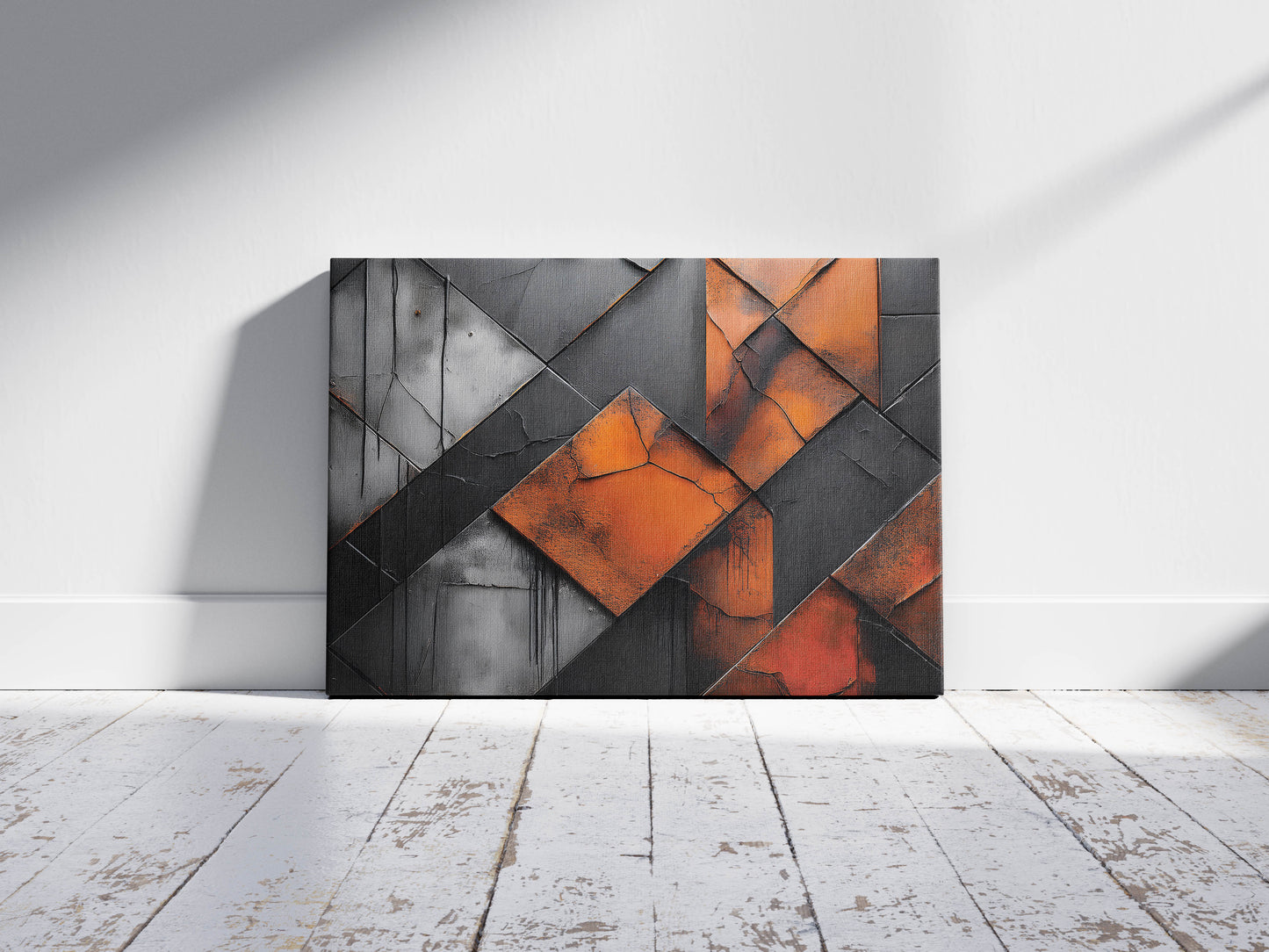 Steel Soul โ Industrial Geometry: Industrial Texture Art - Metal Concrete Print