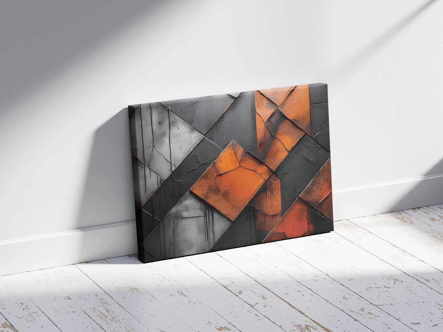 Steel Soul โ Industrial Geometry: Industrial Texture Art - Metal Concrete Print