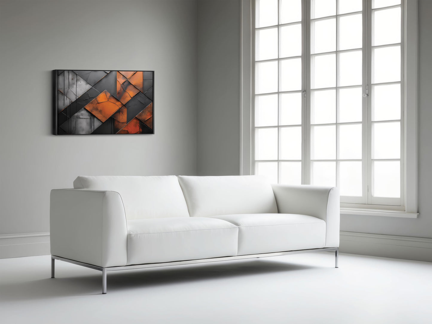 Steel Soul โ Industrial Geometry: Industrial Texture Art - Metal Concrete Print