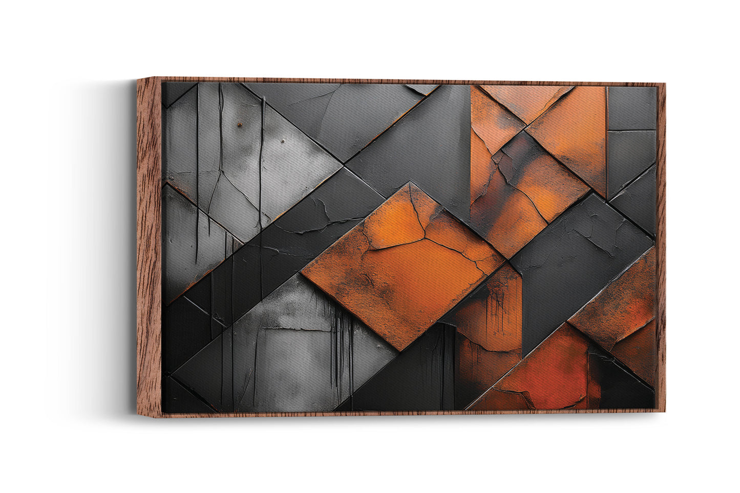 Steel Soul โ Industrial Geometry: Industrial Texture Art - Metal Concrete Print