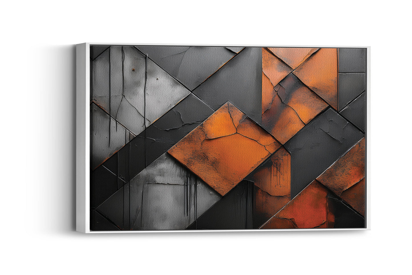 Steel Soul โ Industrial Geometry: Industrial Texture Art - Metal Concrete Print