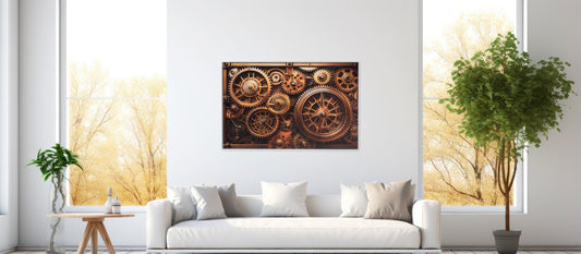 ChronoGears – Victorian Precision: Steampunk Gear Art - Victorian Industrial Decor