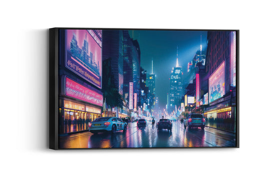 Neon Uprising – The Cyber City: Cyberpunk City Art - Futuristic Neon Decor