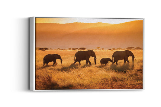Elephant Family Stroll – Majestic Wall Art for Your Home and Office