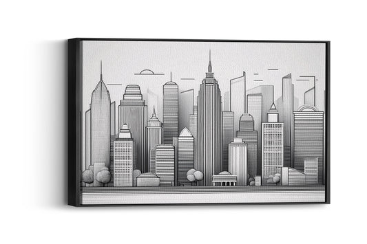 Urban Skyline – Minimalist Cityscape Wall Art