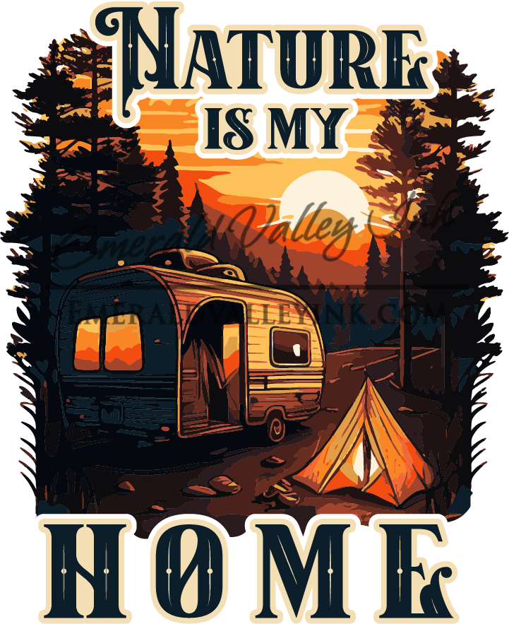 Camping Shirt - Nature is my Home Black Shirt