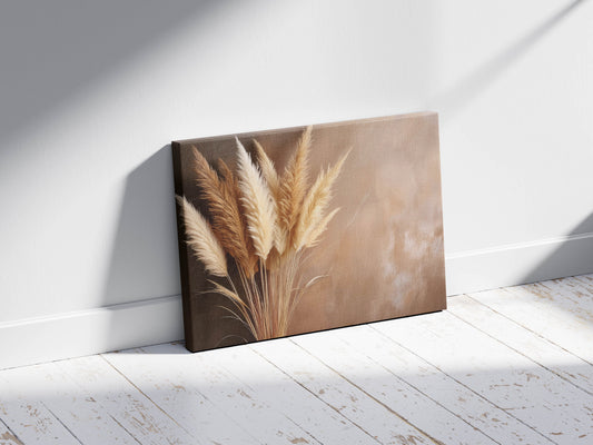 Pampas- Whispering Plains - Elegant Dried Pampas Grass Wall Art | Neutral Toned Masterpiece