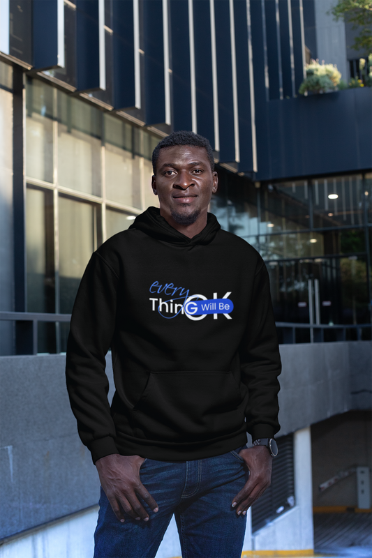 Motivational Shirt - Everything Will Be OK, Blue & White