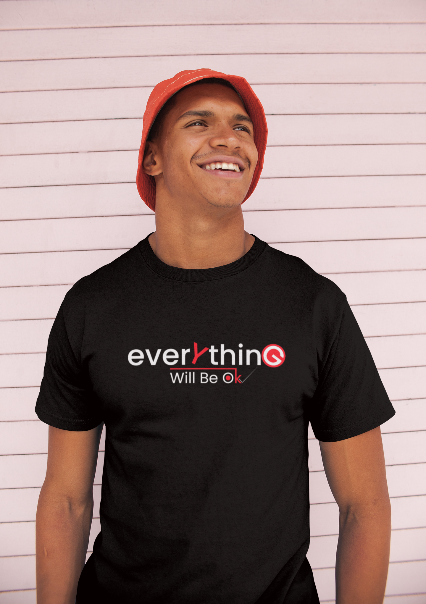 Motivational Shirt - Everything Will Be OK, Red & White