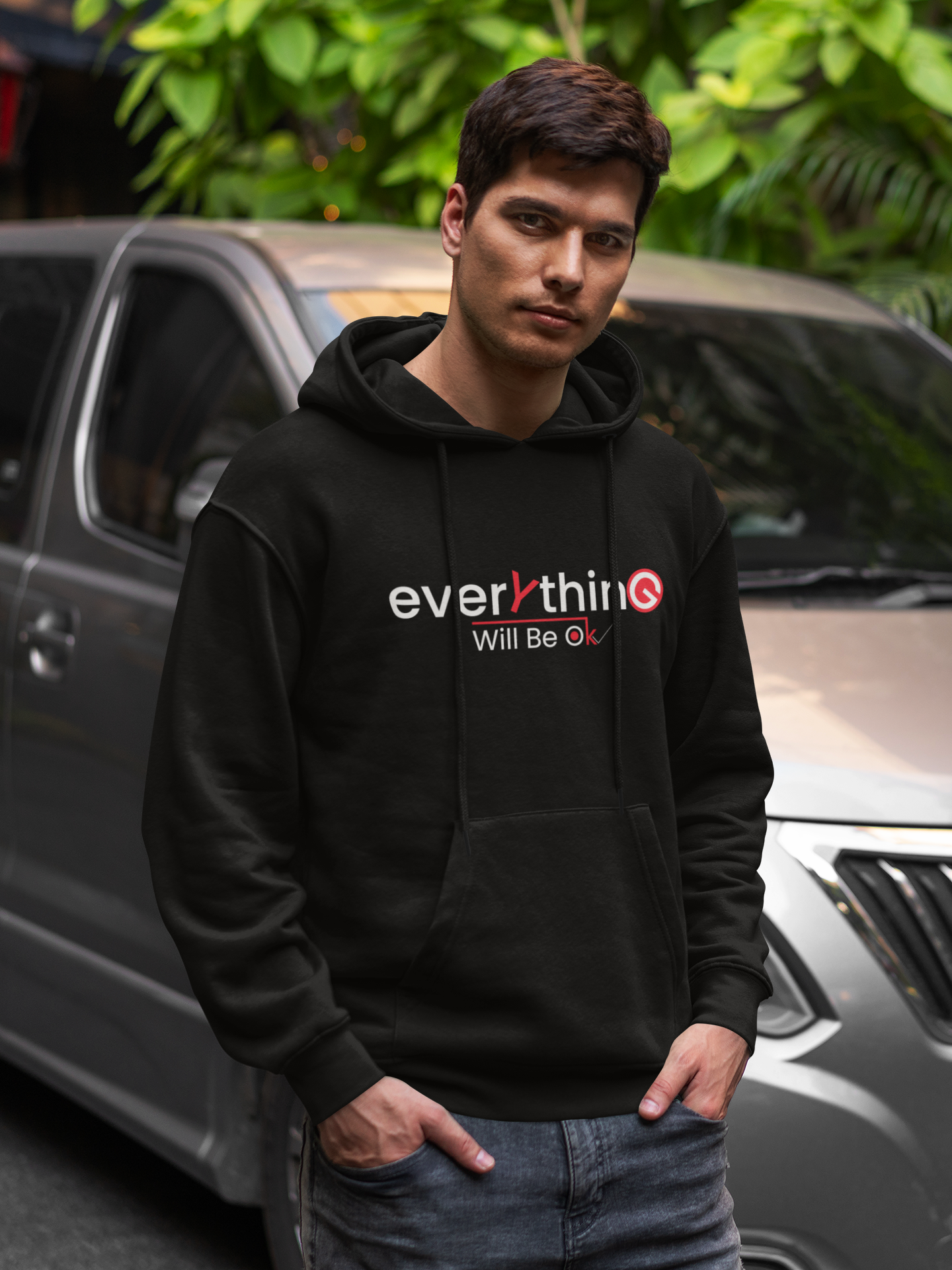 Motivational Shirt - Everything Will Be OK, Red & White