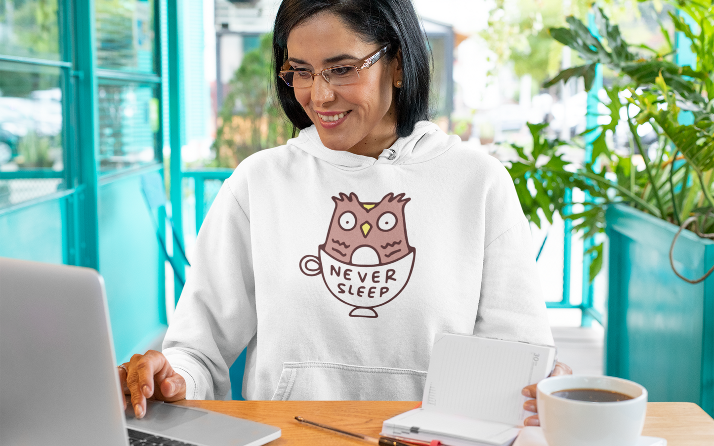 Never Sleep Owl In a Coffee Cup