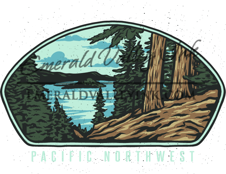 Pacific Northwest - Hand Drawn Line style Art