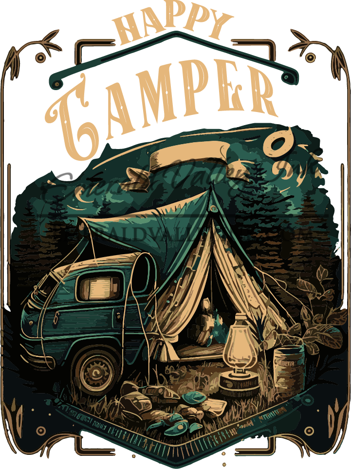 Vintage - Happy Camper Black Shirt