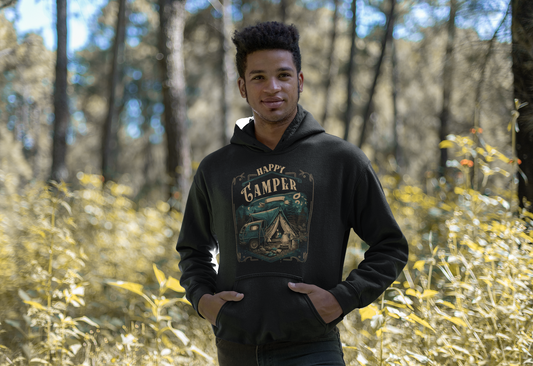 Vintage - Happy Camper Black Shirt