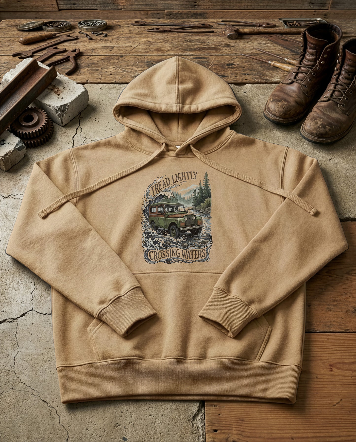 River Crossing | Structured Hoodie - sandstone.jpg