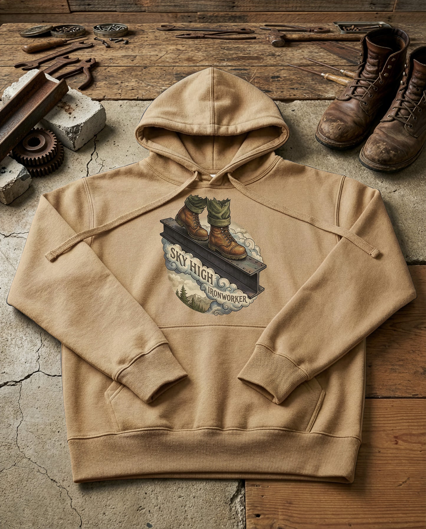 High Iron | Structured Hoodie - sandstone.jpg