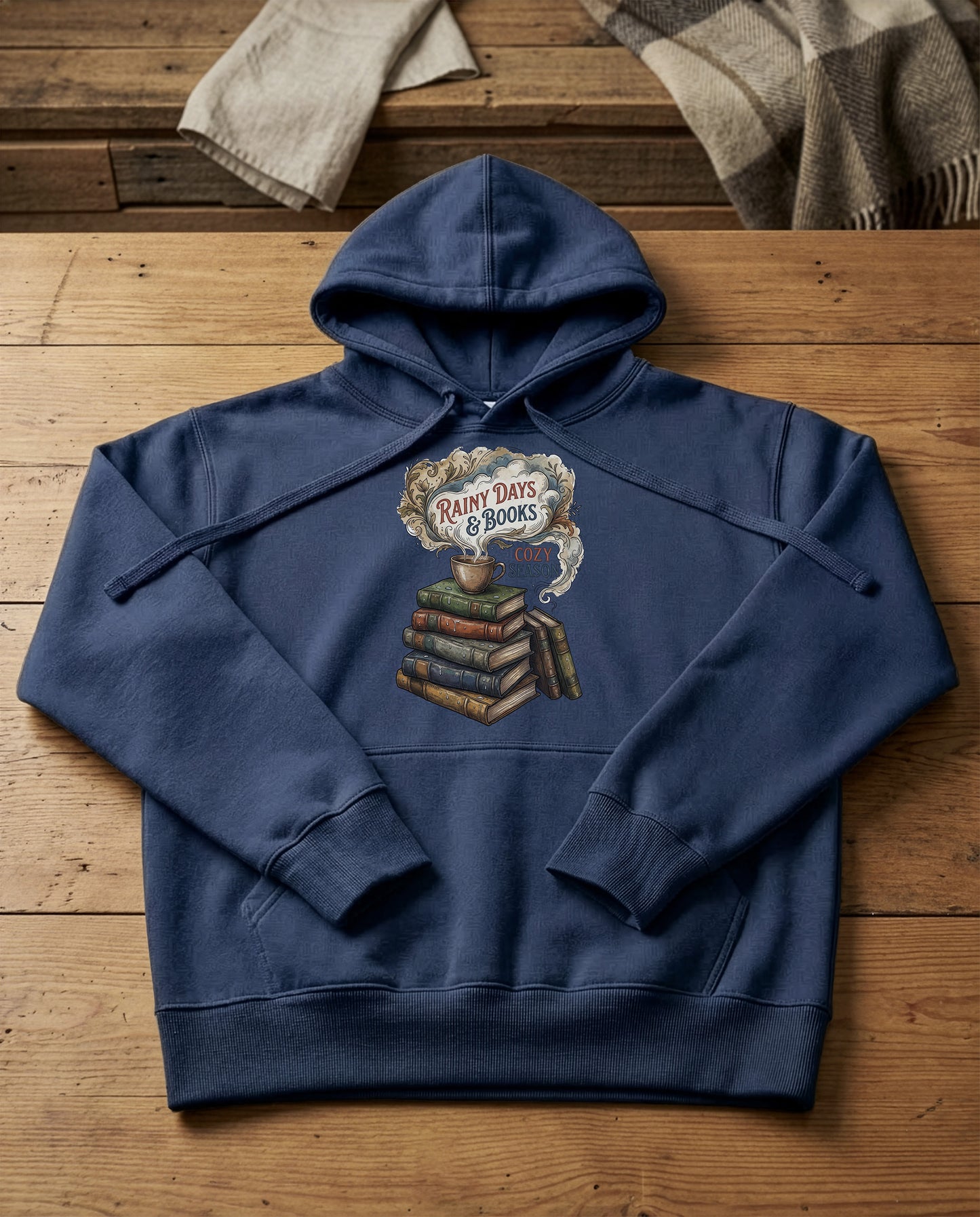 Rainy Read | Structured Hoodie - navy.jpg