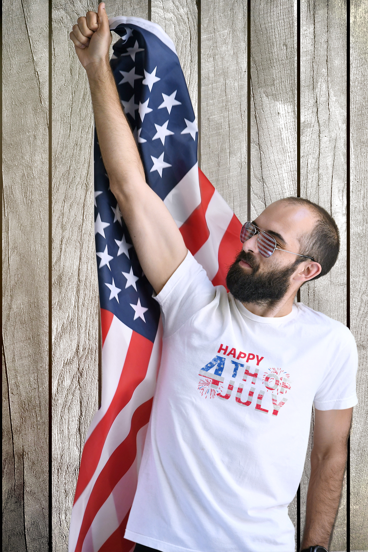 Happy 4th of July Distressed Text Grunge & Glory Happy 4th!