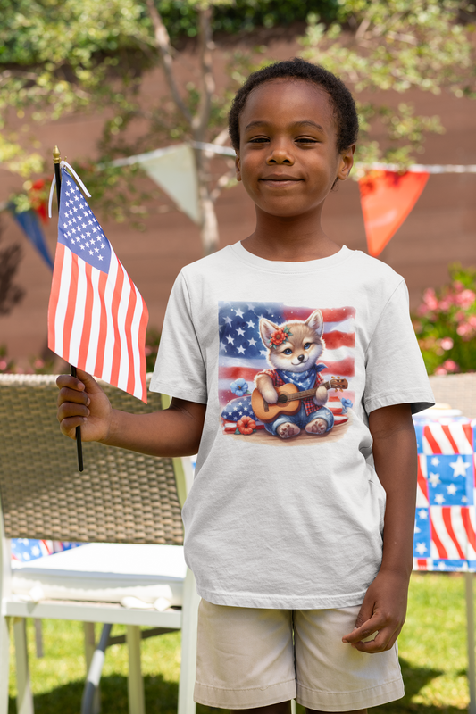 Patriotic Guitar Puppy Struttin' Pup of Freedom's Song